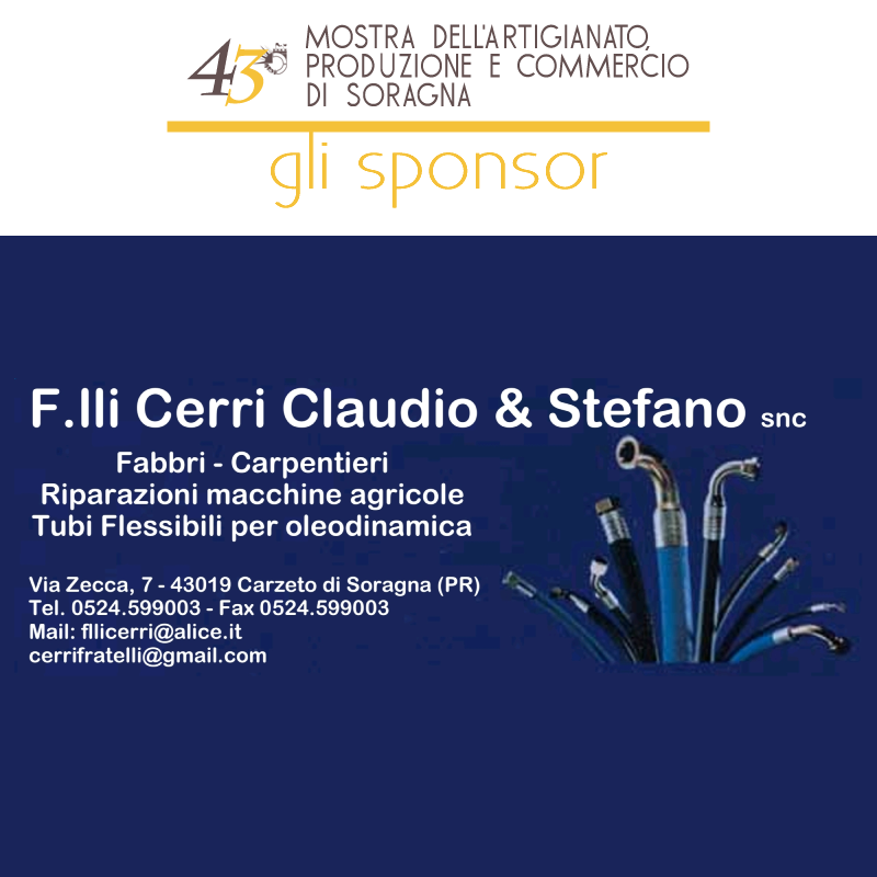 Gli sponsor della 43ma mostra dell'artigianato di Soragna: F.lli Cerri