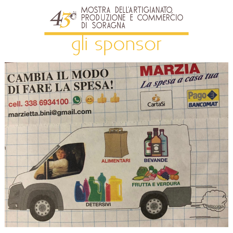 Vi presentiamo gli sponsor della mostra dell'artigianato di Soragna 2022: Marzia la spesa a casa tua