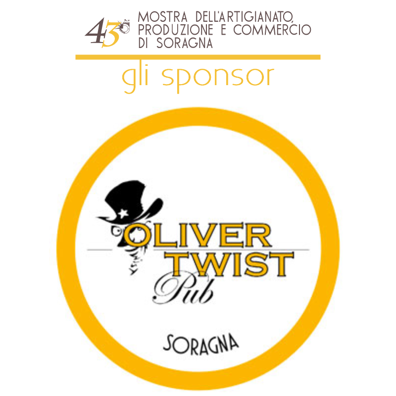 Vi presentiamo gli sponsor della mostra dell'artigianato di Soragna 2022: Oliver twist Pub