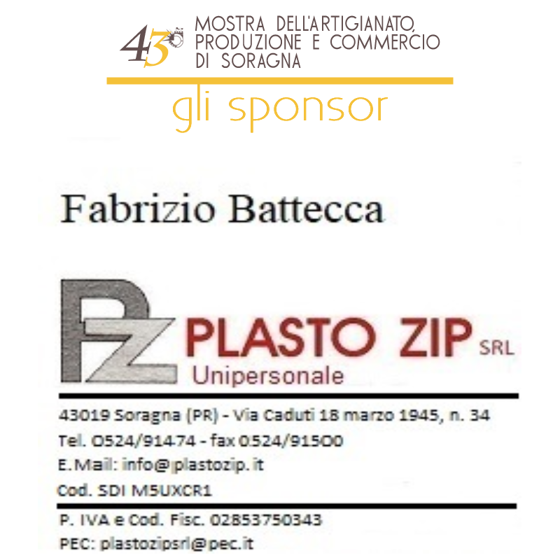Vi presentiamo gli sponsor della mostra dell'artigianato di Soragna 2022: PZ Plasto Zip