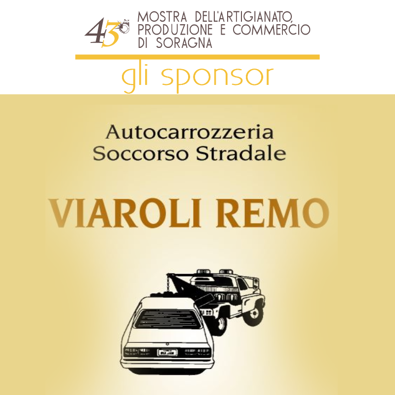 Vi presentiamo gli sponsor della mostra dell'artigianato di Soragna 2022: Viaroli Remo autocarrozzeria e soccorso stradale